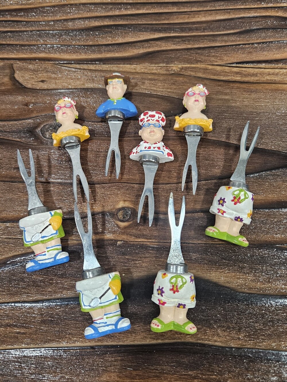 Folk BBQ Corn Cob Holders Appetizer Forks Unique Novelty